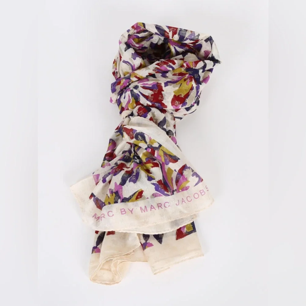 MARC by MARC JACOBS Metallic Colorful Flower Scarf